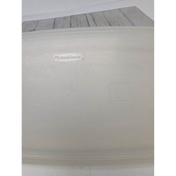 Vtg. Rubbermaid Servin' Saver Rectangle 4 cups #5 Almond Lid B - Picture 4 of 9